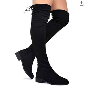 Black thigh high boots